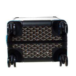 Pre Owned Goyard Black Goyardine Canvas and Leather Bourget PM Trolley