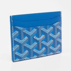مملوكة مسبقًا Goyard Blue Goyardine Coated Canvas and Leather Saint Sulpice Card Holder