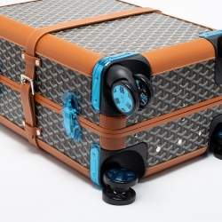 Goyard Brown Goyardine Canvas and Leather Bourget PM Trolley