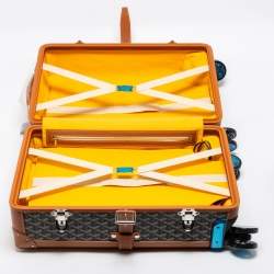 Goyard Brown Goyardine Canvas and Leather Bourget PM Trolley