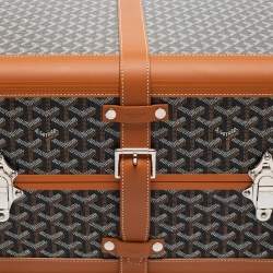 Goyard Brown Goyardine Canvas and Leather Bourget PM Trolley