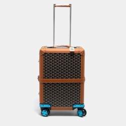Goyard Brown Goyardine Canvas and Leather Bourget PM Trolley