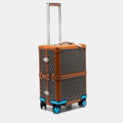 Goyard Brown Goyardine Canvas and Leather Bourget PM Trolley