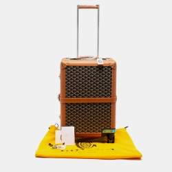 Goyard Brown Goyardine Canvas and Leather Bourget PM Trolley