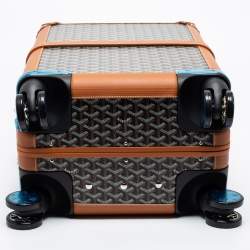 Goyard Brown Goyardine Canvas and Leather Bourget PM Trolley