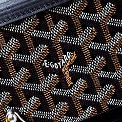 Goyard Black Goyardine Canvas and Leather Bourget PM Trolley
