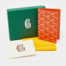 Goyard Orange Goyardine Coated Canvas Saint Pierre Card Holder