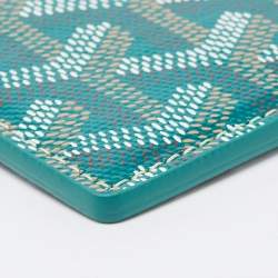 Pre Owned Goyard Green Goyardine Coated Canvas and Leather Saint Sulpice Card Holder