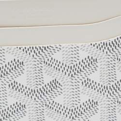 Pre Owned Goyard White Goyardine Coated Canvas and Leather Saint Sulpice Card Holder