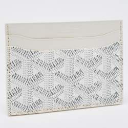 Pre Owned Goyard White Goyardine Coated Canvas and Leather Saint Sulpice Card Holder