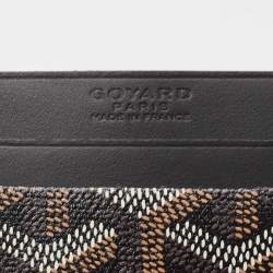 Pre Owned Goyard Black Goyardine Coated Canvas and Leather Saint Sulpice Card Holder