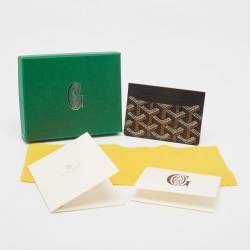 Pre Owned Goyard Black Goyardine Coated Canvas and Leather Saint Sulpice Card Holder