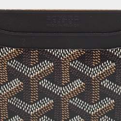 Pre Owned Goyard Black Goyardine Coated Canvas and Leather Saint Sulpice Card Holder