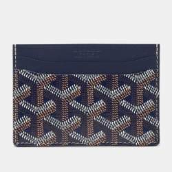 Goyard Navy Blue Goyardine Coated Canvas and Leather Saint Sulpice Card Holder