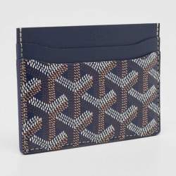 Goyard Navy Blue Goyardine Coated Canvas and Leather Saint Sulpice Card Holder