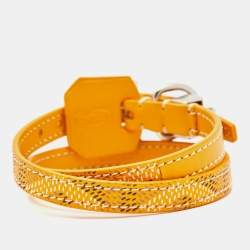 Goyard Edmond Leather Silver Tone Bracelet