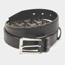 Goyard Black Goyardine Coated Canvas and Leather Buckle Belt 95 CM
