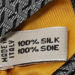 Goyard Grey Patterned Silk Skinny Tie 