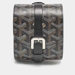 Goyard Black Goyardine Coated Canvas and Leather Travel Watch Case
