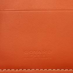 Pre Owned Goyard Grenelle Passport Cover Orange Goyardine Coated Canvas 
