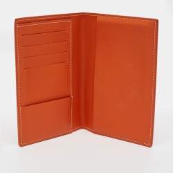 Pre Owned Goyard Grenelle Passport Cover Orange Goyardine Coated Canvas 