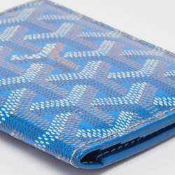 Goyard Blue Goyardine Coated Canvas Saint Marc Card Holder