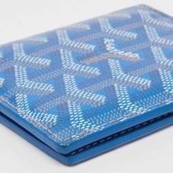 Goyard Blue Goyardine Coated Canvas Saint Marc Card Holder