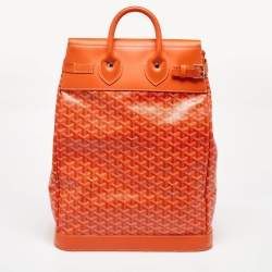 Goyard Orange Goyardine Coated Canvas and Leather Steamer Bag