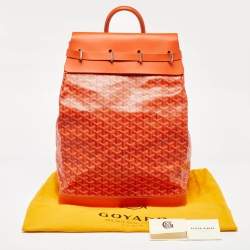 Goyard Orange Goyardine Coated Canvas and Leather Steamer Bag