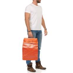 Goyard Orange Goyardine Coated Canvas and Leather Steamer Bag