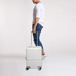 Goyard White Goyardine Coated Canvas and Leather Bourget PM Trolley Case