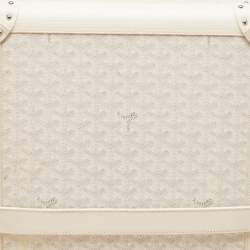 Goyard White Goyardine Coated Canvas and Leather Bourget PM Trolley Case