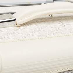 Goyard White Goyardine Coated Canvas and Leather Bourget PM Trolley Case