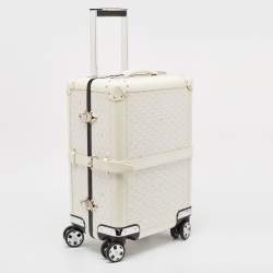 Goyard White Goyardine Coated Canvas and Leather Bourget PM Trolley Case