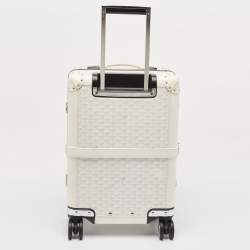 Goyard White Goyardine Coated Canvas and Leather Bourget PM Trolley Case