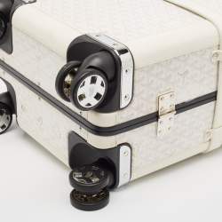 Goyard White Goyardine Coated Canvas and Leather Bourget PM Trolley Case