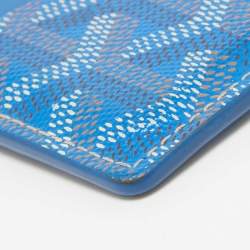 Goyard Blue Goyardine Coated Canvas and Leather Saint Sulpice Card Holder