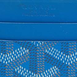 Goyard Blue Goyardine Coated Canvas and Leather Saint Sulpice Card Holder