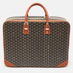 Goyard Brown Goyardine Coated Canvas and Leather Majordome 50 Soft Suitcase