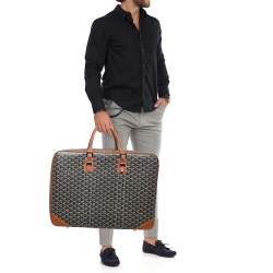 Goyard Brown Goyardine Coated Canvas and Leather Majordome 50 Soft Suitcase