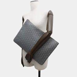 Goyard Gray Pvc Coated Canvas Senna GM Clutch Bag