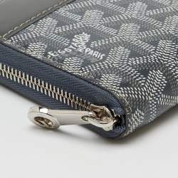 Goyard Grey Goyardine Coated Canvas and Leather Matignon GM Wallet