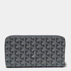 Goyard Grey Goyardine Coated Canvas and Leather Matignon GM Wallet