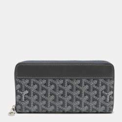 Goyard Grey Goyardine Coated Canvas and Leather Matignon GM Wallet
