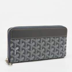 Goyard Grey Goyardine Coated Canvas and Leather Matignon GM Wallet