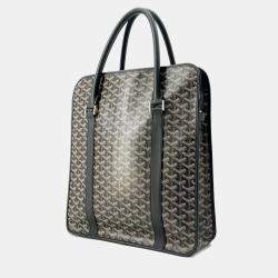 Goyard Black Goyardine Canvas and Leather Tote Bag