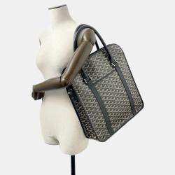 Goyard Black Goyardine Canvas and Leather Tote Bag