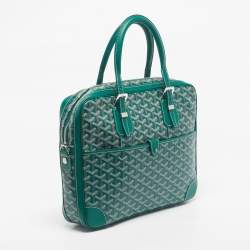 Pre Owned Goyard Green Goyardine Coated Canvas and Leather Ambassade PM Briefcase