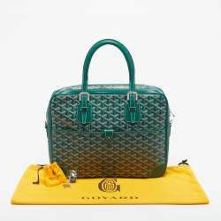 Pre Owned Goyard Green Goyardine Coated Canvas and Leather Ambassade PM Briefcase