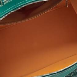 Pre Owned Goyard Green Goyardine Coated Canvas and Leather Bowling 55 bag